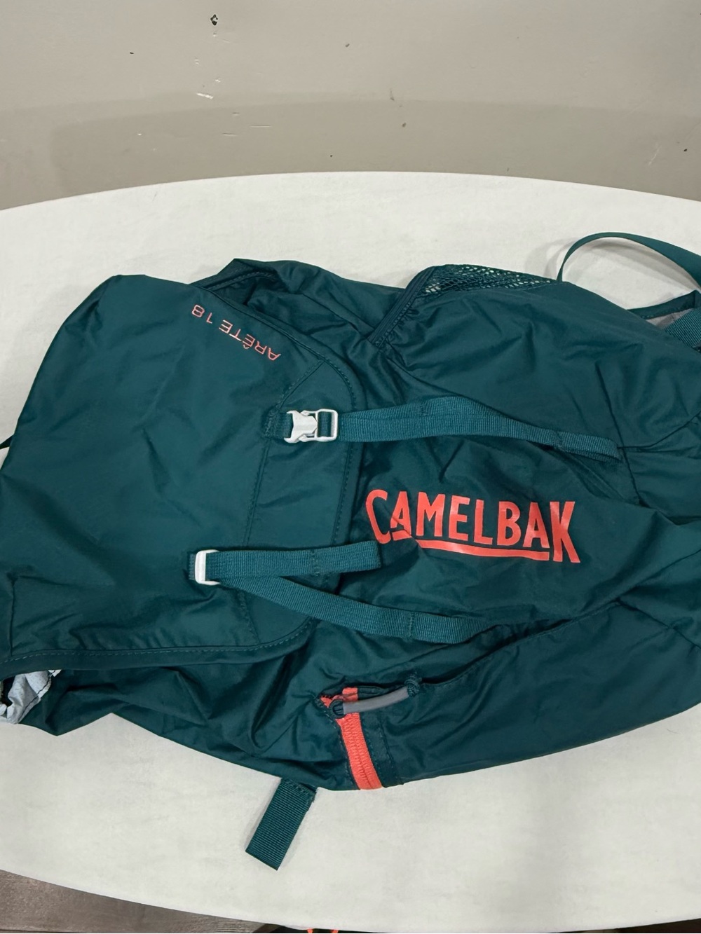 CamelBak backpack in teal with coral logo